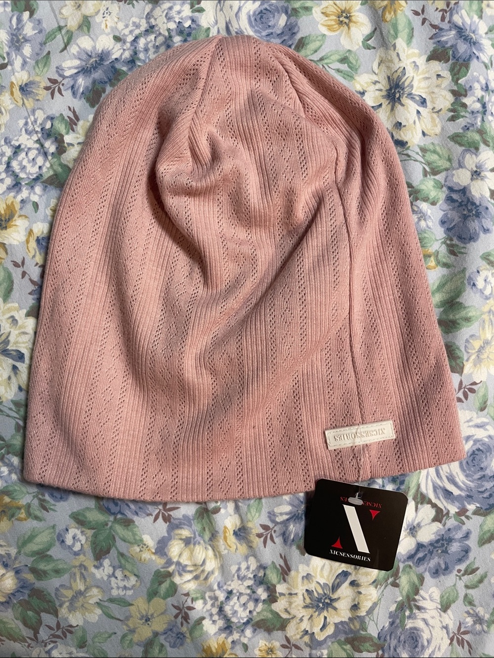 Nicsessories Dusty Rose Knit Slouch Beanie